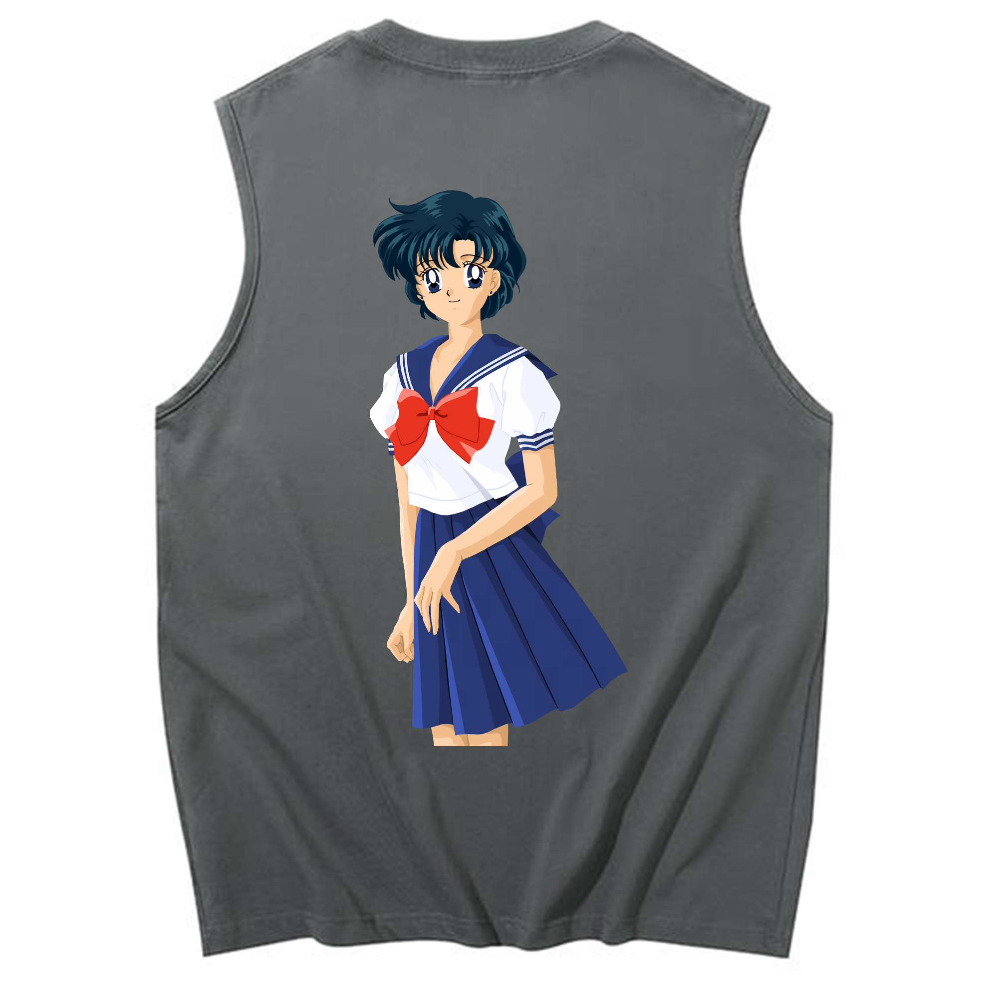 （画像用） 美少女戦士セーラームーン 水野 亜美 みずの あみ Sailor Moon Mizuno Ami コットン100％タンクトップ（背面プリント）